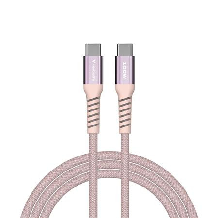 USB kábel, USB-C - USB-C, 1,2 m, 100W, magnetický, VERBATIM, ružový 3