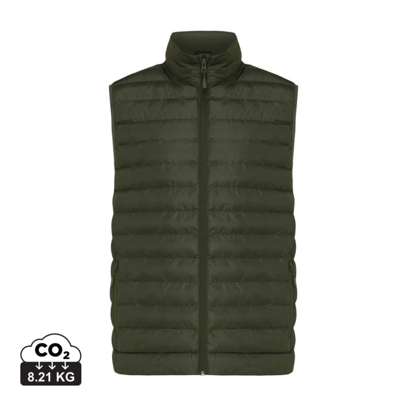 Pánska vesta IQONIQ Meru z recykl. polyesteru khaki XL