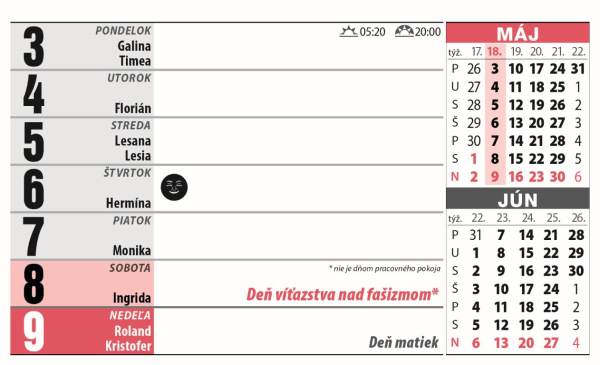 Stolový kalendár Riadkový s veľkými písmenami 2027 5