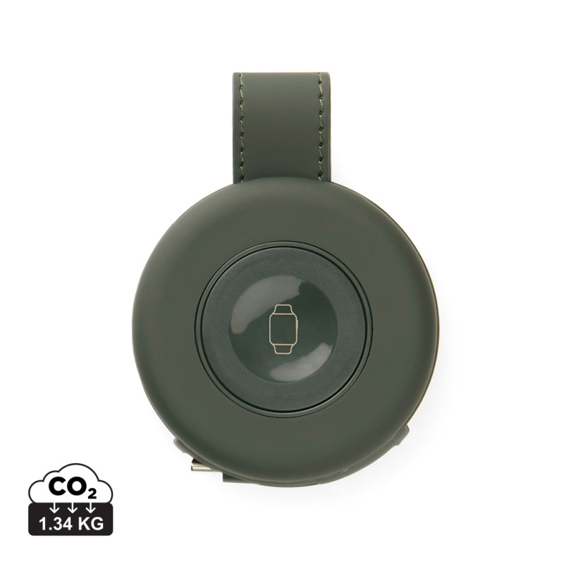 VINGA Baltimore RCS 2v1 bezdrôtová 15W cestovná nabíjačka zelená