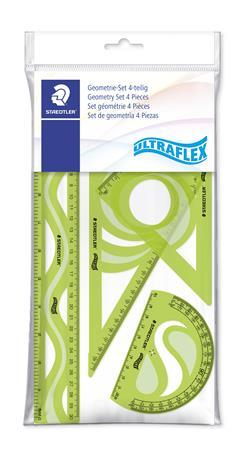 Pravítko, sada, plastové, ohybné, 4 ks, STAEDTLER "Ultraflex", mix farieb 3