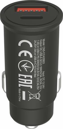 Nabíjačka do auta, USB-C/USB-A, QC 3.0 18W, PD 30W, CANYON "C-20B03" 2