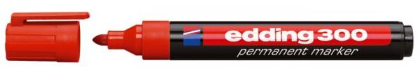 Permanentný popisovač, 1,5-3 mm, kužeľový, EDDING "300", červený