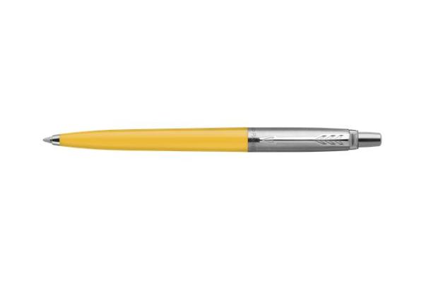 Guľôčkové pero, sada, 0,7 mm, strieborný klip, žlté a modré telo pera, PARKER "Jotter Glam 3