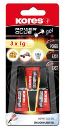 Sekundové lepidlo, gél, 3x1g, 3x1 g, KORES "Power Glue Gel" 1