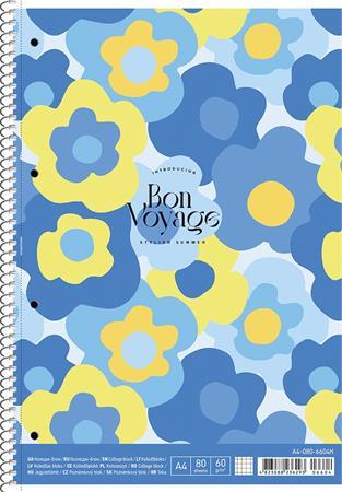 Špirálový zošit, A4, štvorčekový, 80 listov, SHKOLYARYK "College Block Bon Voyage", rôzne 2