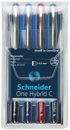 Roller, sada, 0,5 mm, SCHNEIDER "One Hybrid C", 4 farby 1