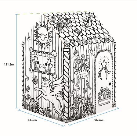 Kartónový domček, vyfarbiteľný, FELLOWES "BANKERS BOX® Playhouse", jednorožec, mix vzorov 2