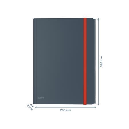 Doska s gumičkou, PP, A4, LEITZ "Cosy" matná sivá 4