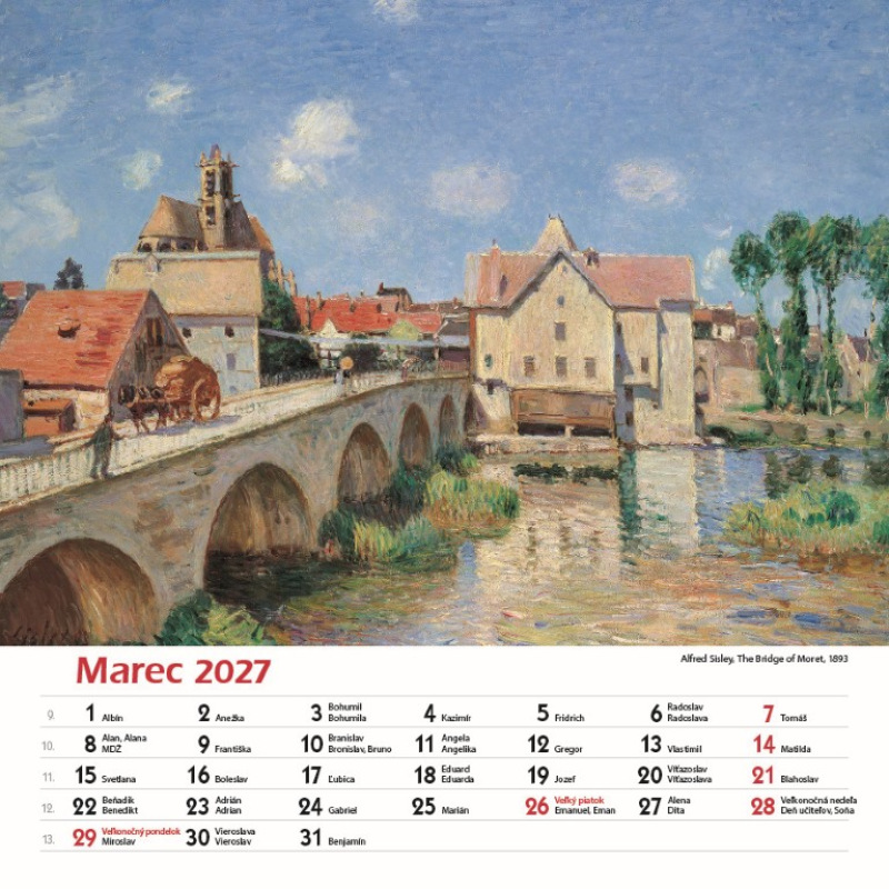 Nástenný kalendár Impresionisti štvorec 2027 4