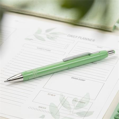 Guľôčkové pero, 0,7 mm, tlačidlové, s mätovo zeleným telom, SCHNEIDER "Epsilon XB", modré 2