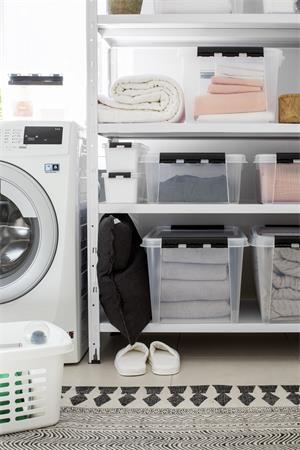 Úložný box, plastový, 47  l, čierne úchytky, SMARTSTORE "Classic 45",  priehľadný 5
