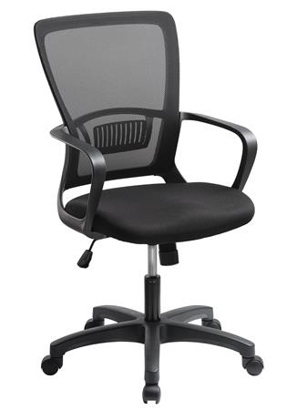 MAYAH Kancelárska stolička, s opierkami, čierne čalúnenie, sieťové operadlo, čierny podstavec, M