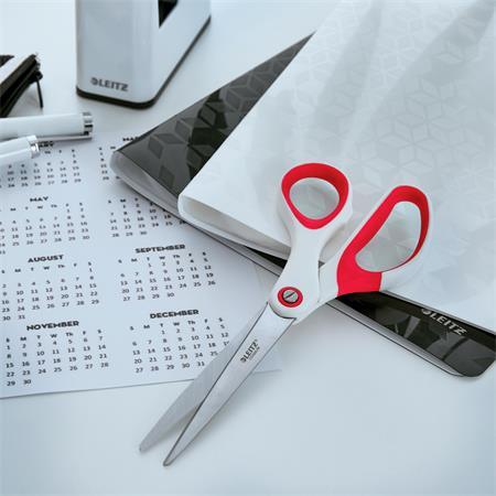 Nožnice, kancelárske, 20,5 cm, LEITZ "Wow Titán", červená 3