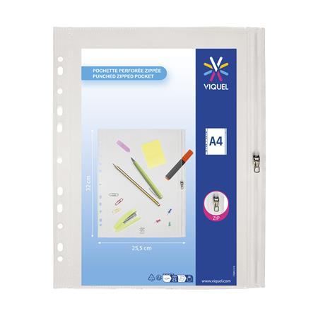 Obal na zips, A4, PP, VIQUEL "Pockets", priehľadný 1