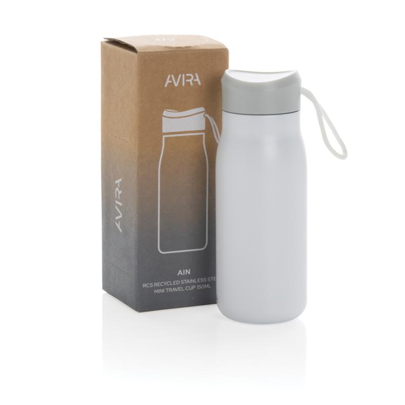 Mini cestovná fľaša Avira Ain 150ml z RCS recykl. hliníka biela 15