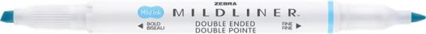 Zvýrazňovač, 1,0/3,5 mm, obojstranný, ZEBRA "Mildliner Fluorescent", modrá 2