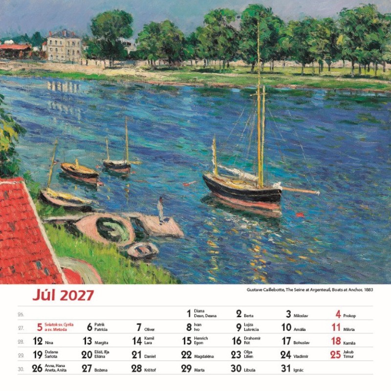 Nástenný kalendár Impresionisti štvorec 2027 9