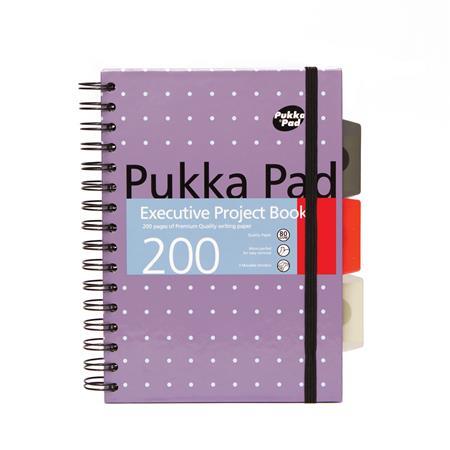 Špirálový zošit, A5, linajkový, 100 listov, PUKKA PAD "Metallic Project Book", mix farieb 3