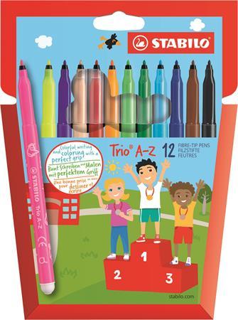 Fixky, sada, 0,7 mm, STABILO "Trio A-Z", 12 rôznych farieb 1