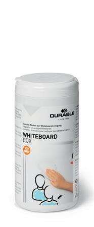 Čistiace utierky na tabule, 100 ks, DURABLE "WHITEBOARD BOX 100" 1