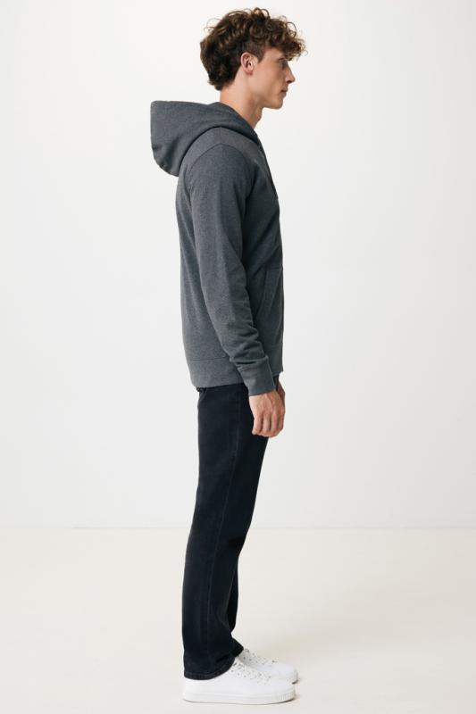 Mikina na zips s kapucňou IQONIQ Abisko z recykl. bavlny heather anthracite L 13