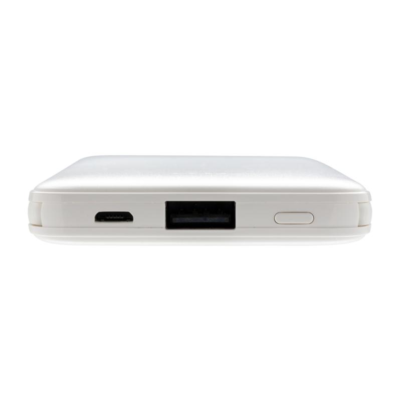 Vrecková powerbanka 5 000 mAh s integrovaným káblom biela 3