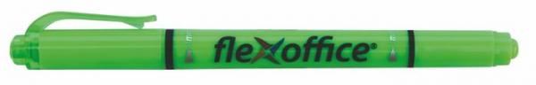 Zvýrazňovač, 1,0/4,0 mm, obojstranný, FLEXOFFICE "HL01", zelený 1
