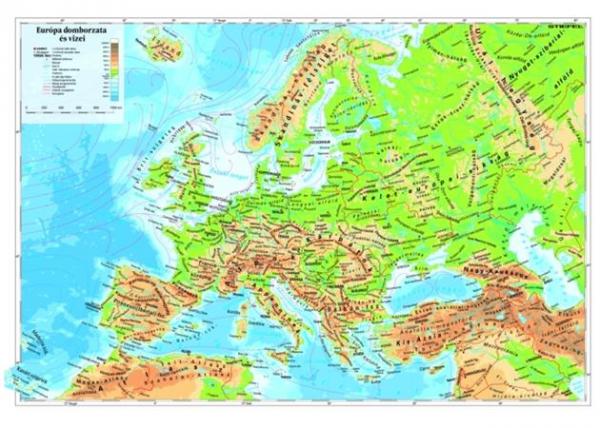 Podložka na stôl, obojstranná, STIEFEL  "reliéfna mapa Európy" 1