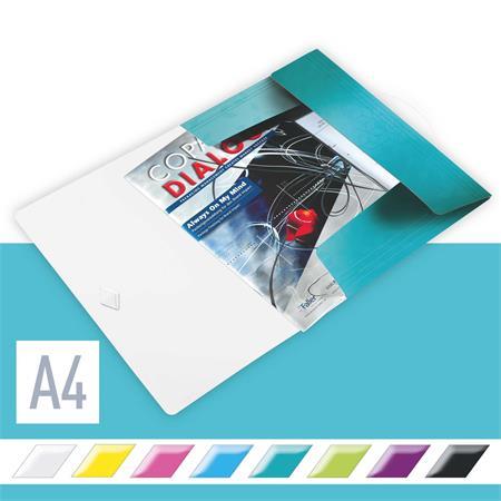 Doska s gumičkou, PP, A4, LEITZ "Wow", ľadovo modrá 2