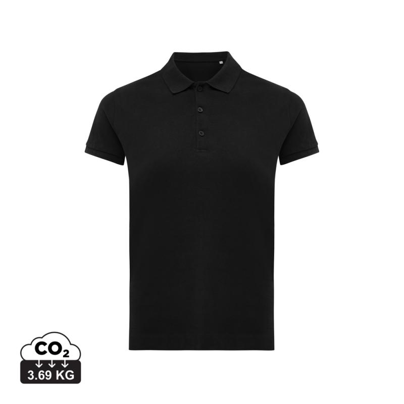 Dámske polo tričko IQONIQ Yosemite z recykl. bavlny čierna XXXL
