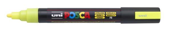 Dekoračný popisovač, 1,8-2,5 mm, UNI "Posca PC-5M", fluo žltý 2