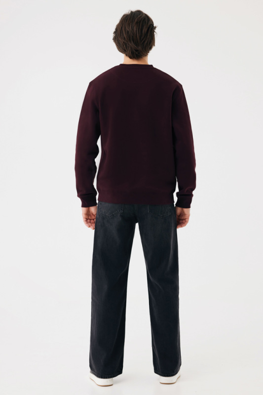 IQONIQ Toria Unisex mikina s okrúhl. výstrihom z rec. bavlny merlot XXL 8