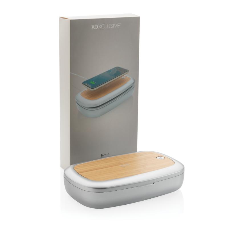 UV-C sterilizačný box s bezdrôtovým nabíjaním 5W Rena sivá 13