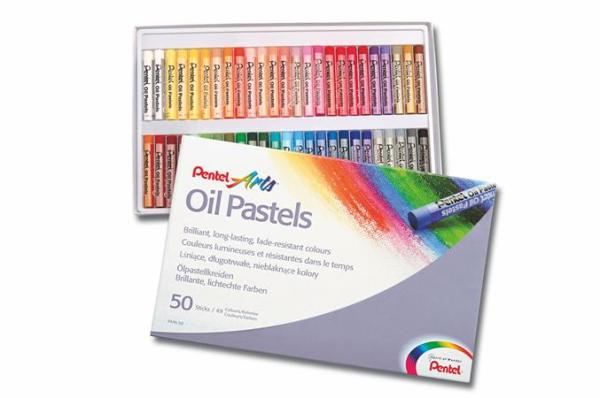 Pastelové olejové kriedy, PENTEL, "Arts", 50 rôznych farieb 3