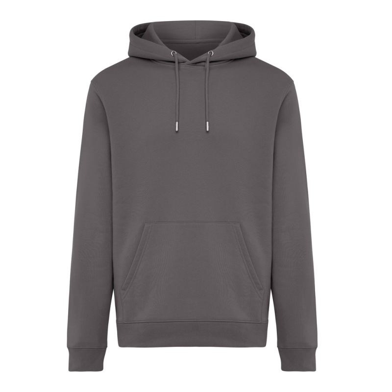 IQONIQ Joshua Unisex mikina s kapucňou z rec. bavlny antracitová L 1