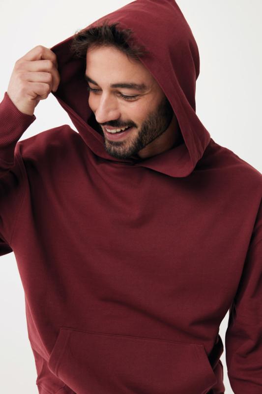 Mikina s kapucňou IQONIQ Yoho relaxed fit z recykl. bavlny vínovo červená XL 14