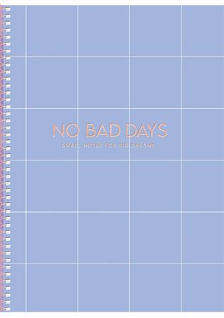 Špirálový zošit, B5, štvorčekový, 80 listov, tvrdá obálka, SHKOLYARYK "No bad days", mix 2