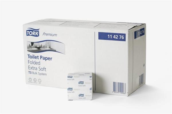 Toaletný papier, T3 systém, 2-vrstvový, Premium, TORK "Extra Soft Folded", biela 1