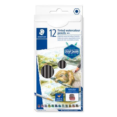 Akvarelové ceruzky, farebné, sada, šesťhranné, STAEDTLER® "tinted 146 10T", 12 rôznych far