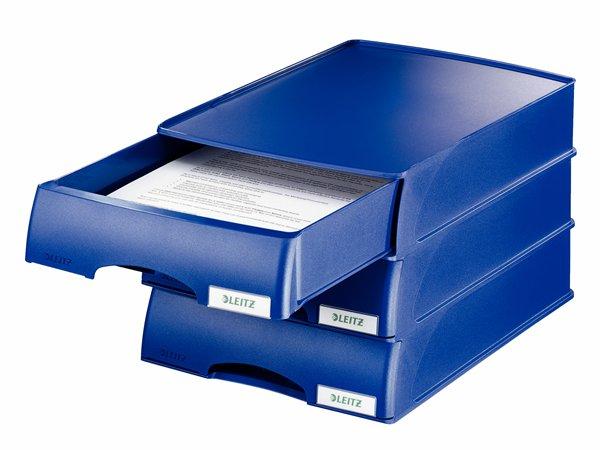 Box na dokumenty, plastový, 1 zásuvkový, LEITZ "Plus", modrý 5
