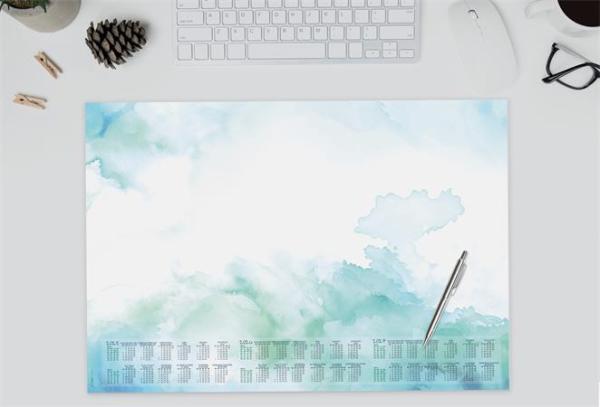 Podložka na stôl, 595x410 mm, s 3-ročným a týždenným plánovačom, SIGEL "Watercolor Sea" 3