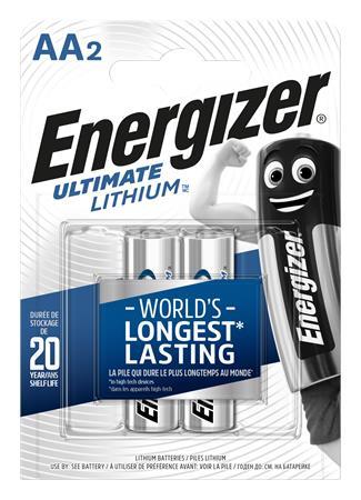 Batéria, AA, tužková, 2 ks, Lítium, ENERGIZER "Ultimate Lithium" 1
