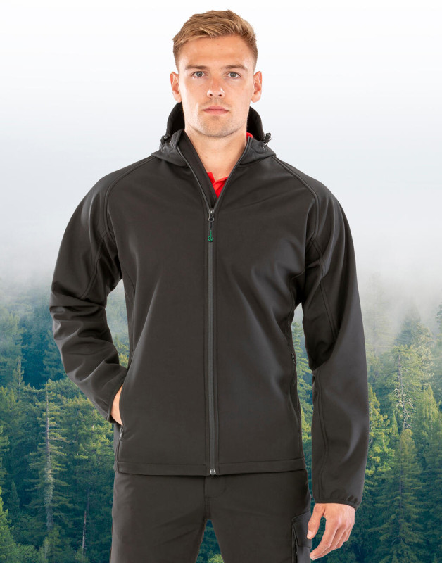 Pánsky recyklovaný 3vrstvý softshell s kapucňou 1