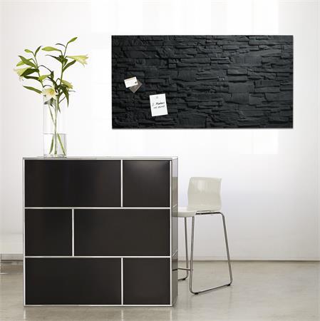 Magnetická sklenená tabuľa, 46x91 cm, SIGEL "Artverum® ", bridlica 2