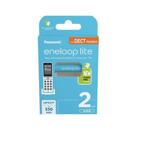 Nabíjacia batéria, AAA mikrotužková, 2x550 mAh Ni-MH, PANASONIC "Eneloop Lite" 1