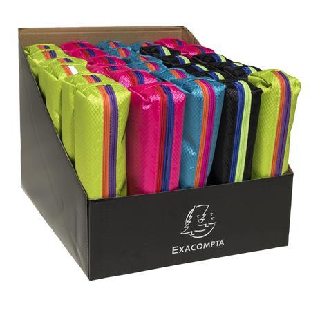Peračník, na zips, EXACOMPTA "Tricolor", mix farieb