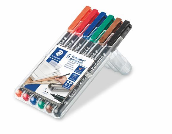 Permanentný popisovač, sada, 0,4 mm, STAEDTLER "313", 6 rôznych farieb 2