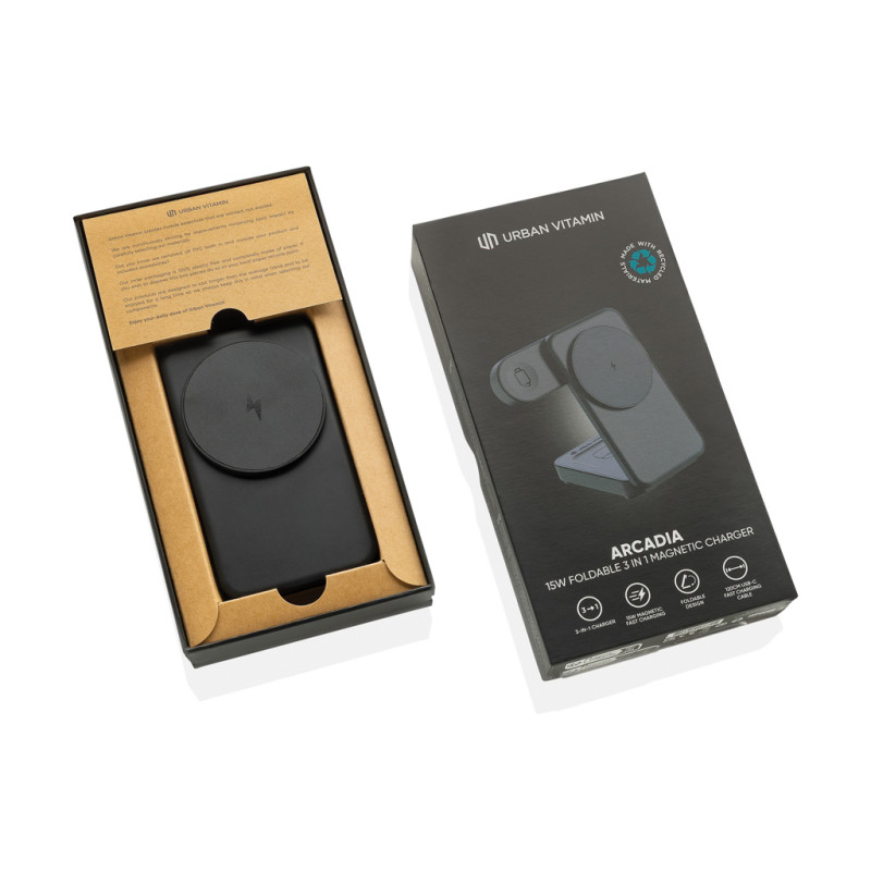 3v1 magnet. nabíjačka Urban Vitamin Arcadia RCS rplastic 15W čierna 4