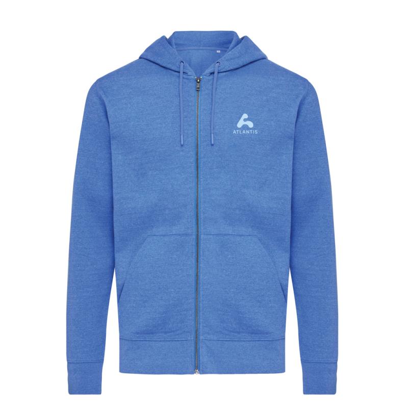 Mikina na zips s kapucňou IQONIQ Abisko z recykl. bavlny heather blue XXL 4